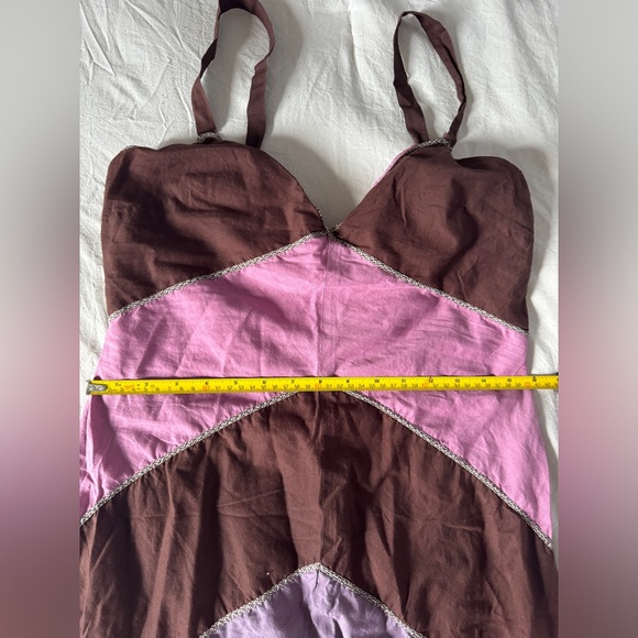 BCBG Maxazria Color Block Purple Brown Sleeveless Midi Dress Size 8 - Picture 7 of 13